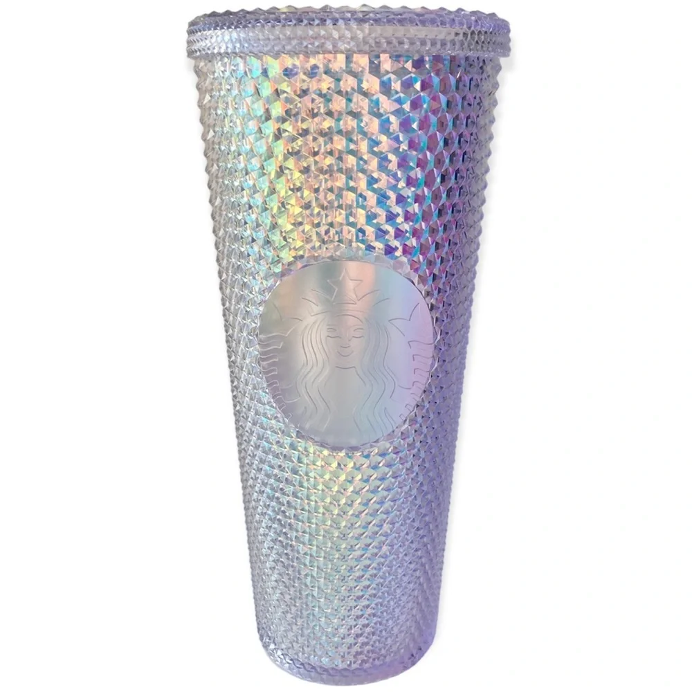 Starbucks 2018 Iridescent Rainbow Studded Unicorn Tumbler Cup 24 Oz NO STRAW